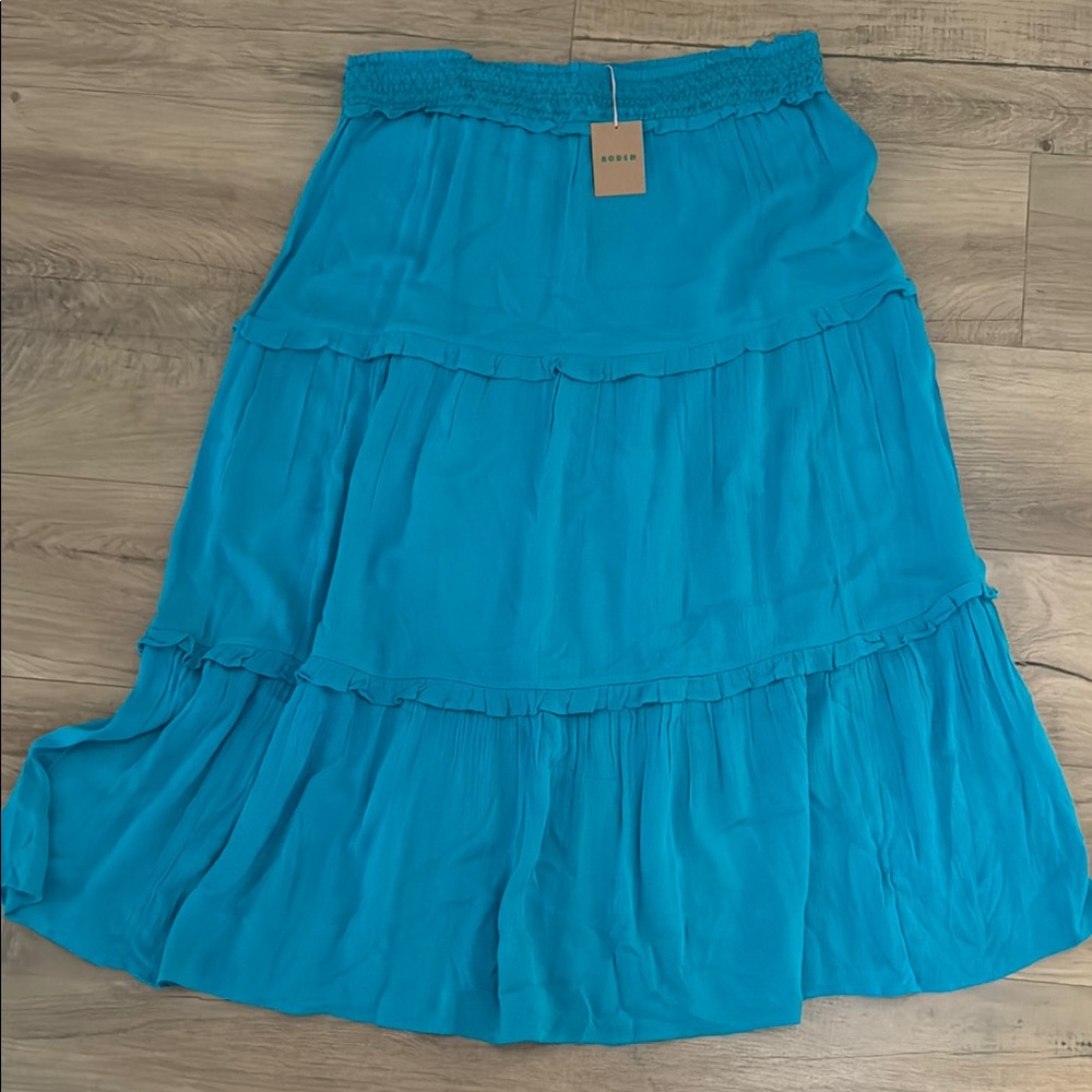 NWT Boden Turquoise Tiered Maxi Skirt - size 16-18R